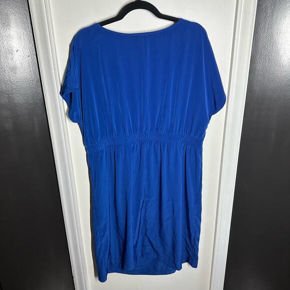 Alyx Woman Women's Royal Blue Drawstring Dress Size 1X Bold Short Sleeve - Picture 4 of 8